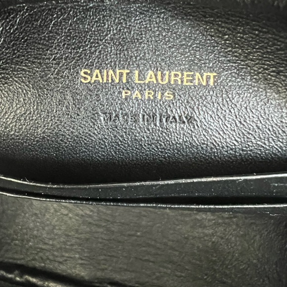 Yves Saint Laurent Coal Gray Leather Pouch Mono- crossbody - Picture 10 of 16